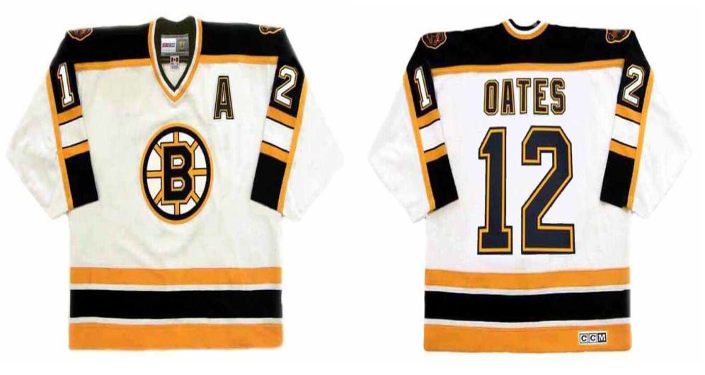 2019 Men Boston Bruins 12 Oates White CCM NHL jerseys